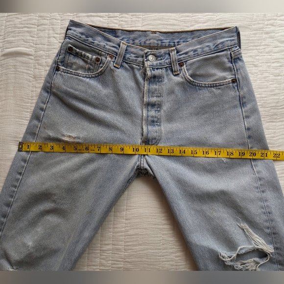 Levi's 501 Vintage Straight Leg Jeans 90s Light Wash COPY - Picture 6 of 16